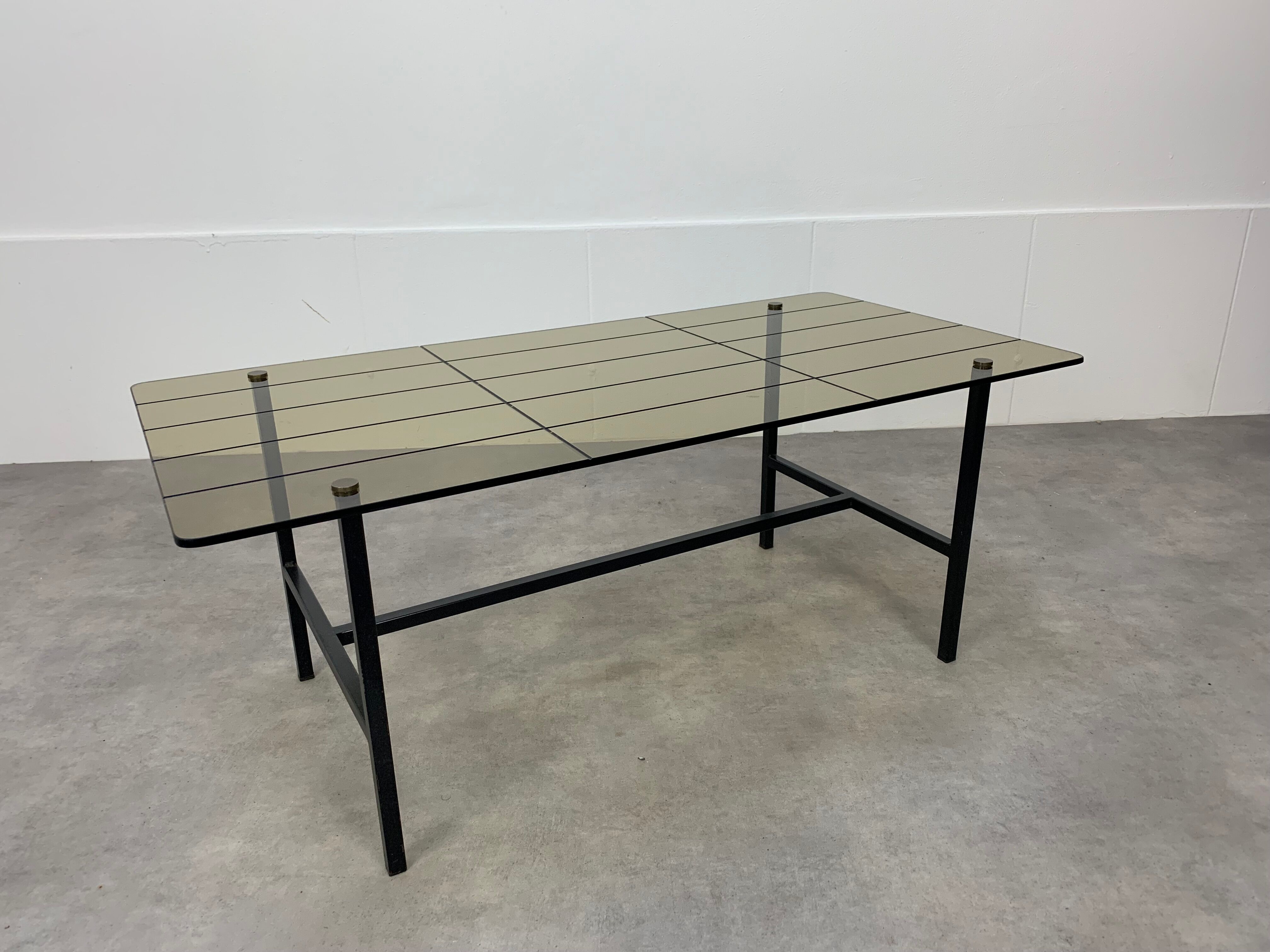 Coffee table metal and glass, 50s