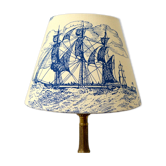 Marine decoration lampshade, antique blue toile de Jouy