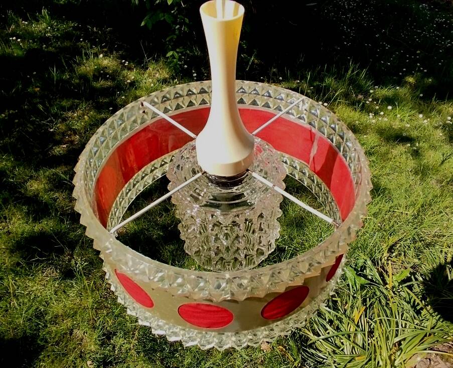 Space age plastic and glass chandelier