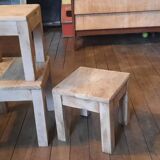 Brutalist wooden bedside tables