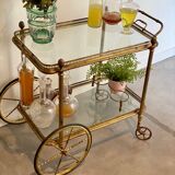 Chariot roulant vintage doré
