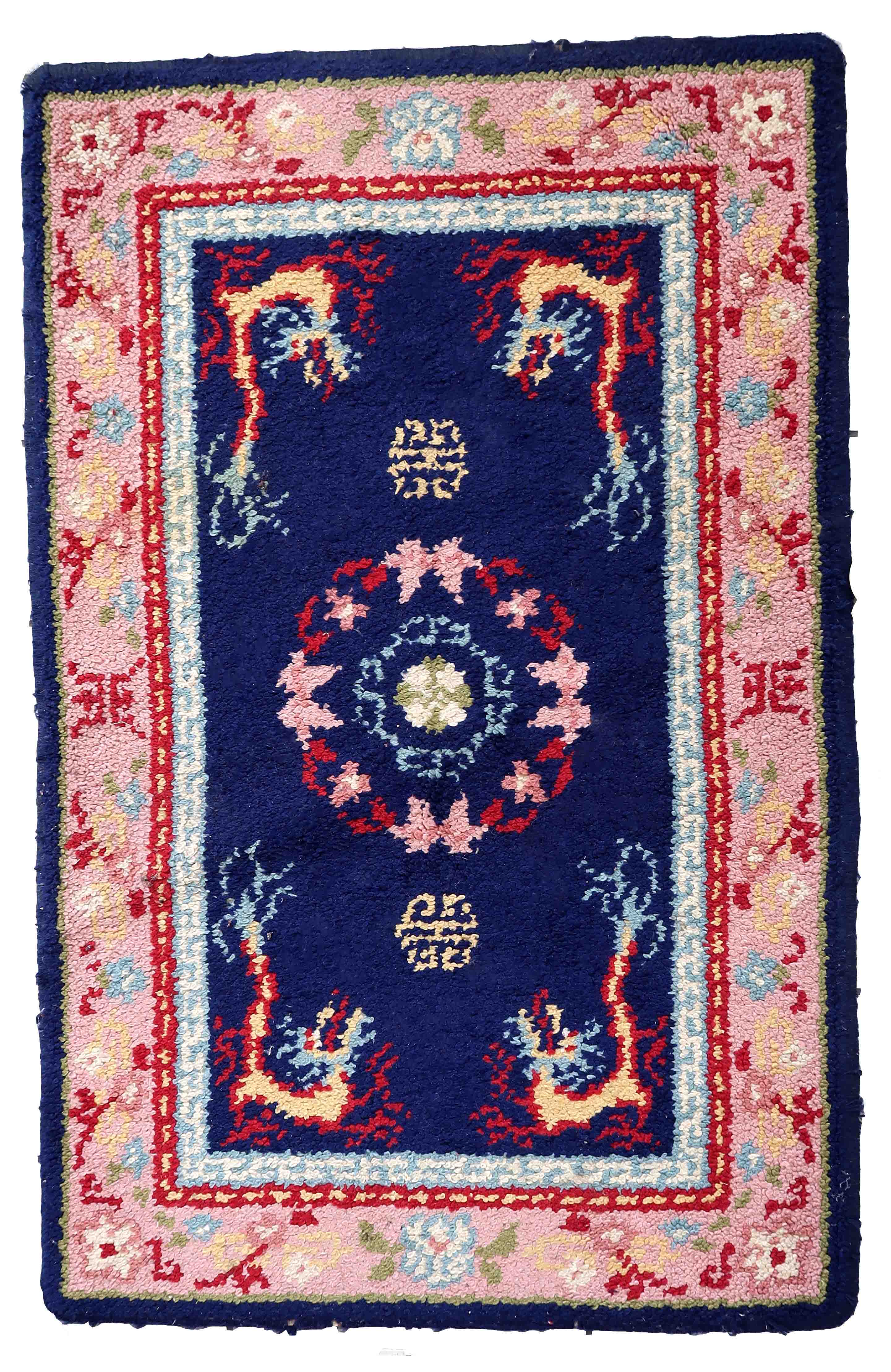 Vintage carpet french soap 90cm x 140cm 1960s