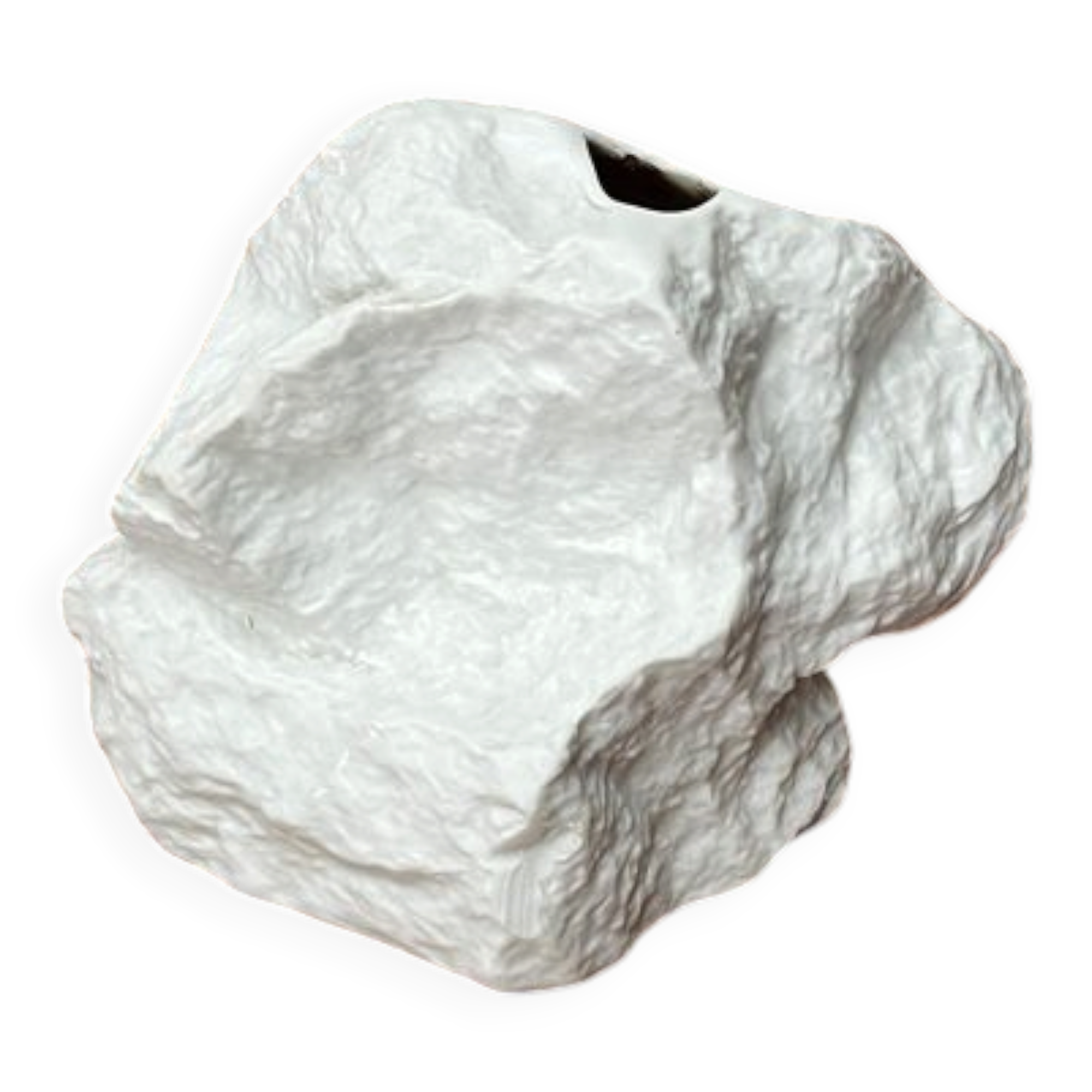 Vintage white porcelain rock vase from KPM Royal Porcelain, 1970s.