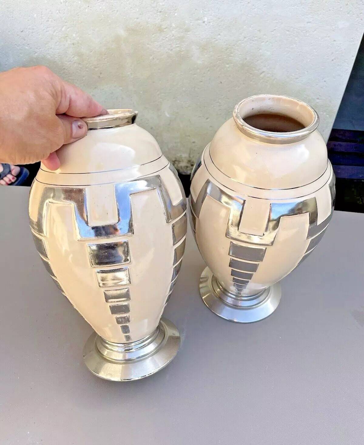 Pair of art deco vases.