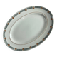 Oval presentation plate Saint Amand with bicolour floral decoration.