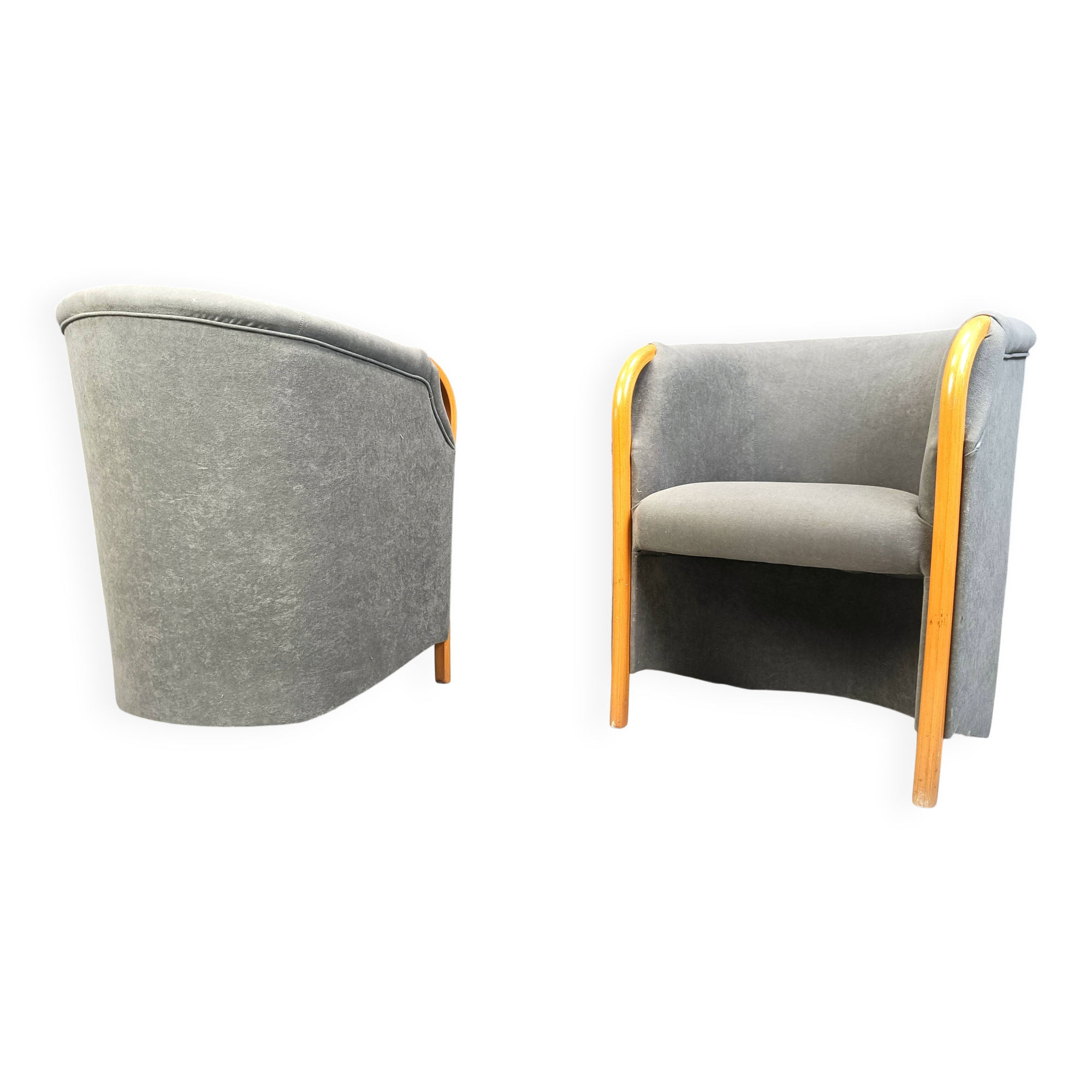 Pair of Italian armchairs, 1980s