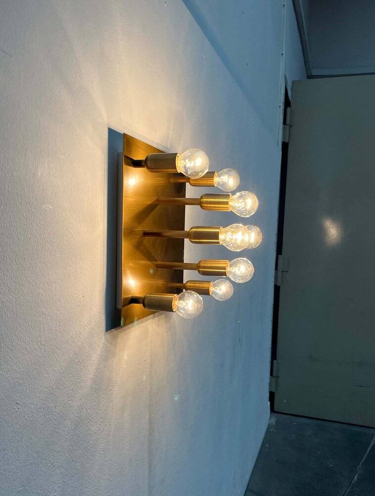 Vintage German Brass Ceiling or Wall Lamp from Sölken, 1970s