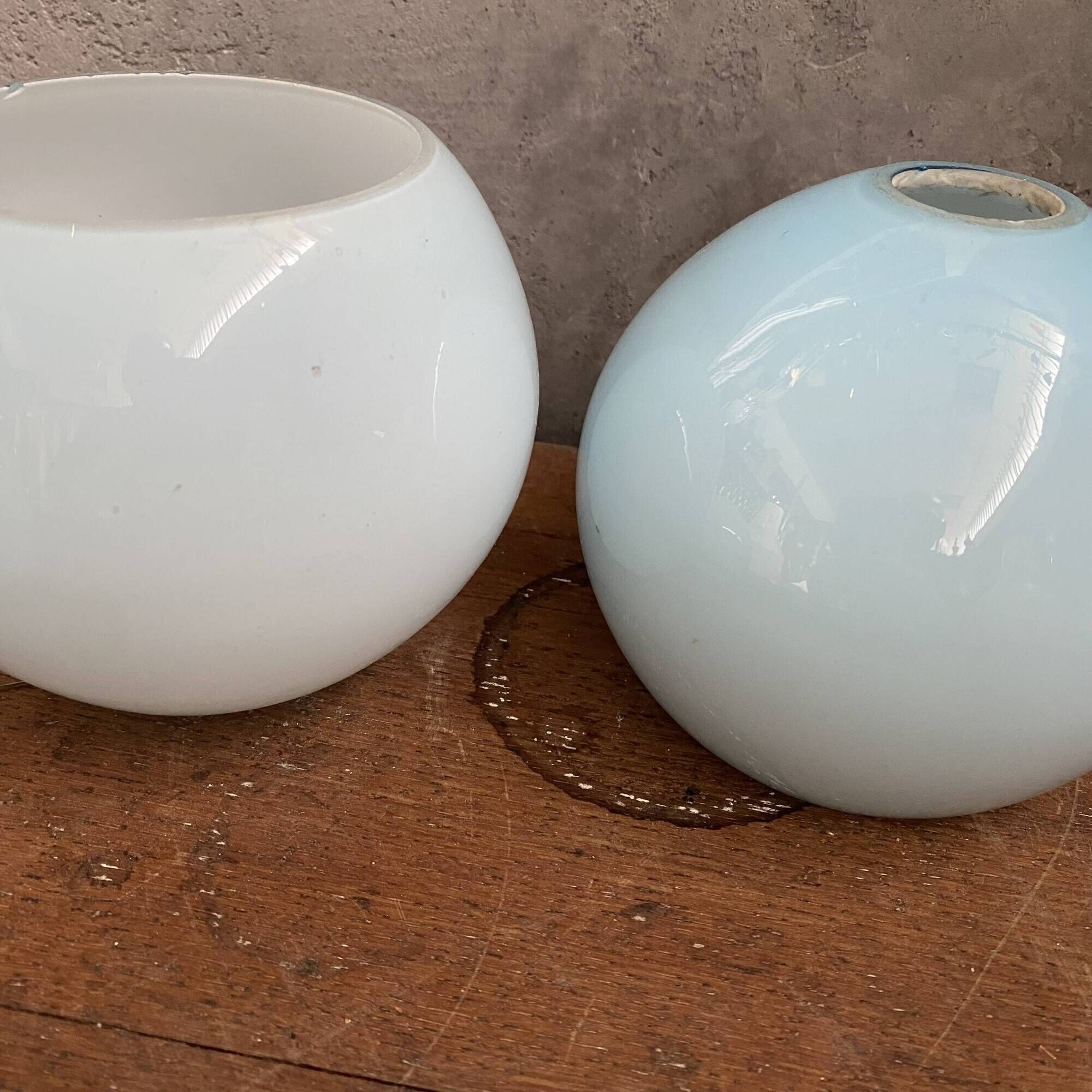 3 antique blue opaline globes 13.5 cm chandelier lamp