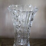 Art Nouveau style vase in chiseled glass with floral decoration