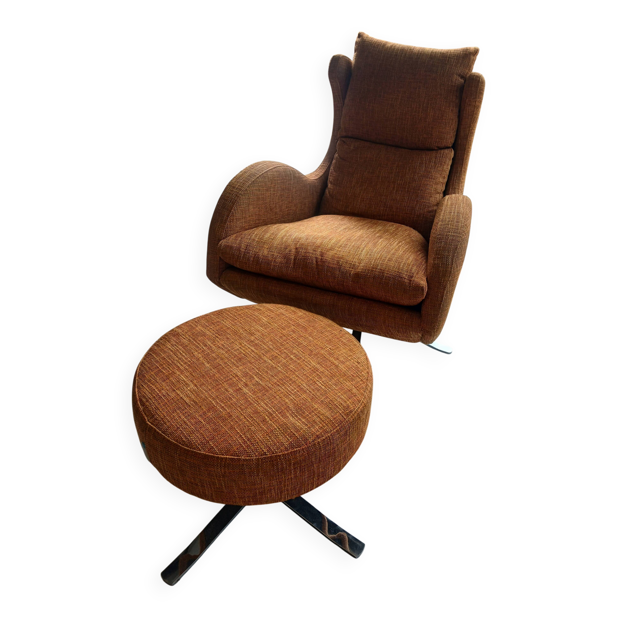 Fama lenny designer armchair and footrest