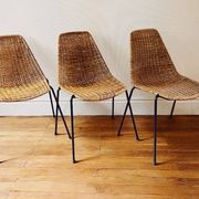Ensemble de 5 chaises "Basket" par Gianfranco Legler, années 1950