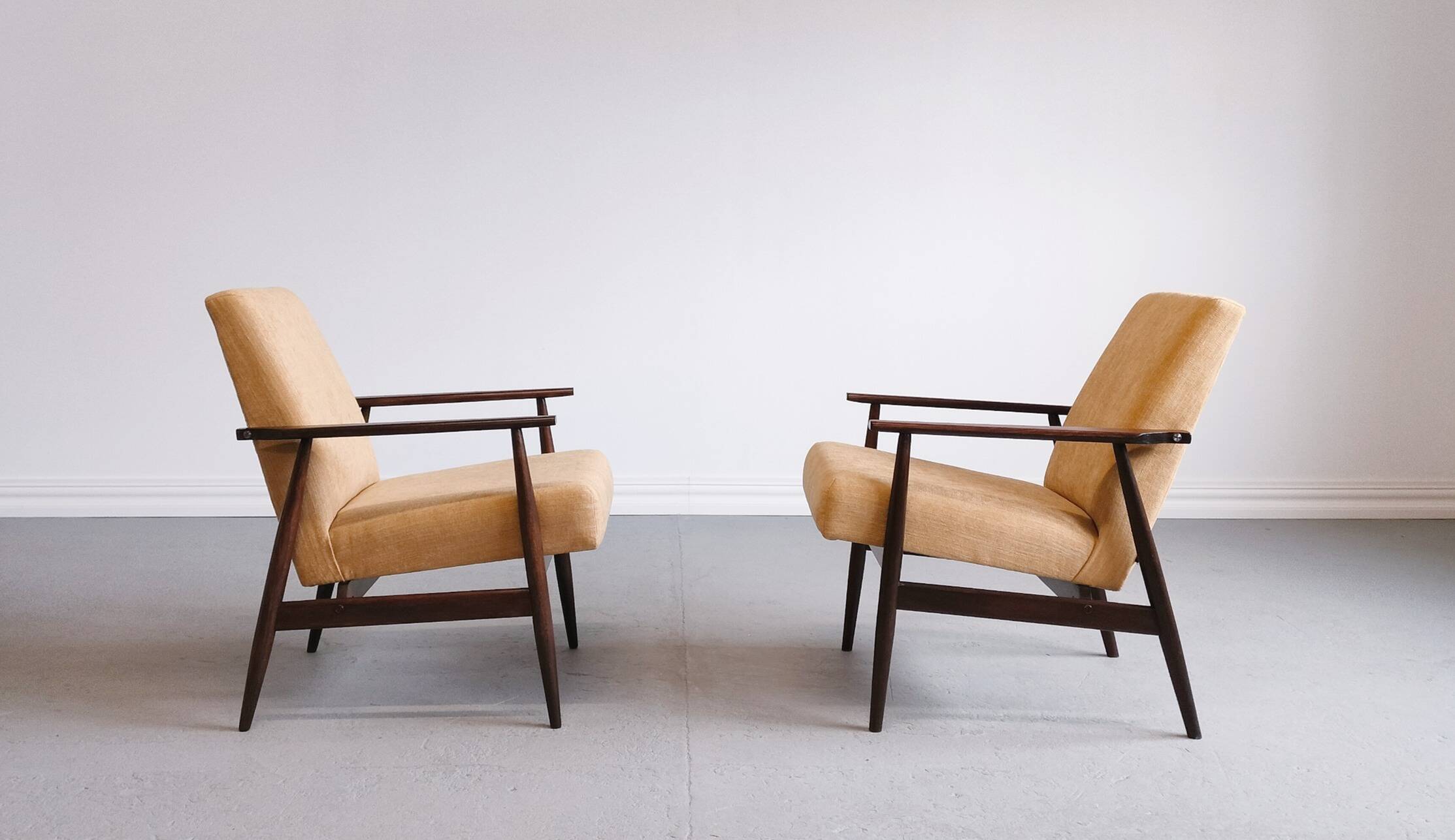 1960 Henryk Lis Mid Century Armchair in Yellow