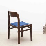 All-wood chair in royal blue and ebony