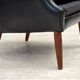 1970s, Danish armchair, artificial leather, teak wood legs.