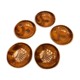Series of 5 plates Sarreguemines fish