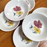 Set of 6 flowered soup plates