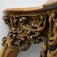 Console en bois doré sculpté avec plateau en marbre rose, style Louis XV / Rococo, It