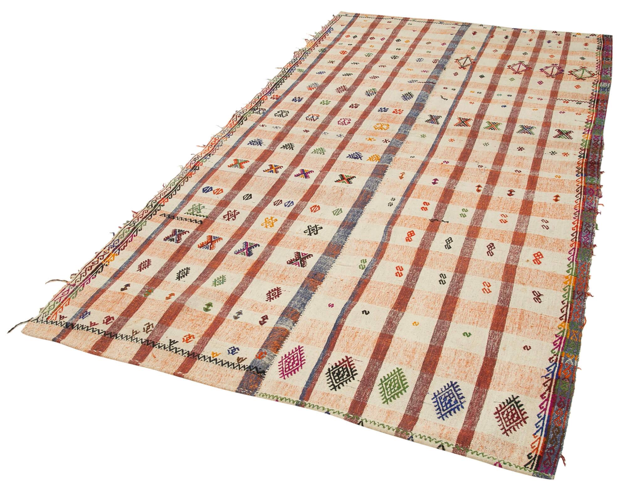 Turkish Handmade Vintage Anatolian Kilim 147 cm x 280 cm