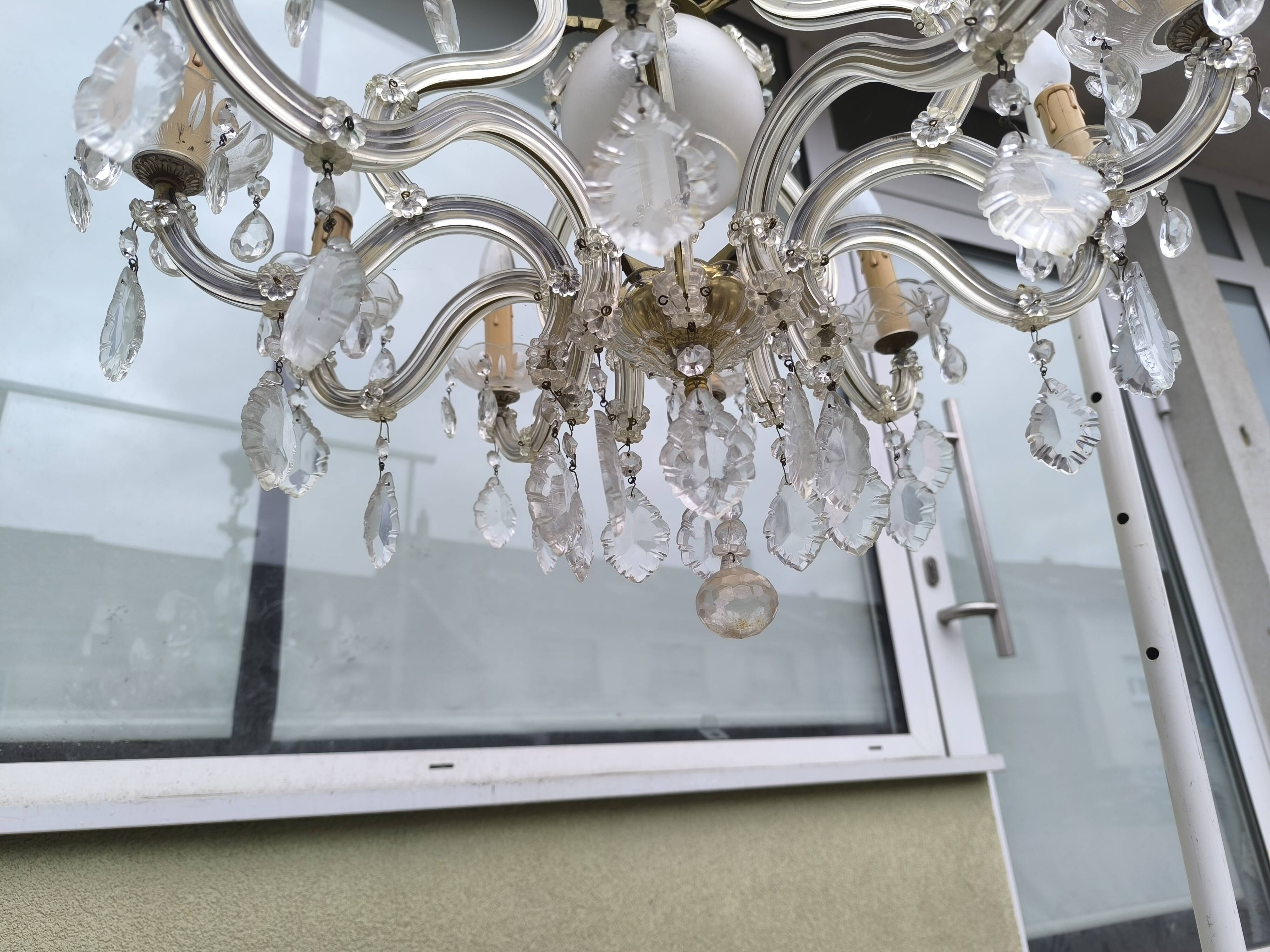 10-branch glass tassel chandelier