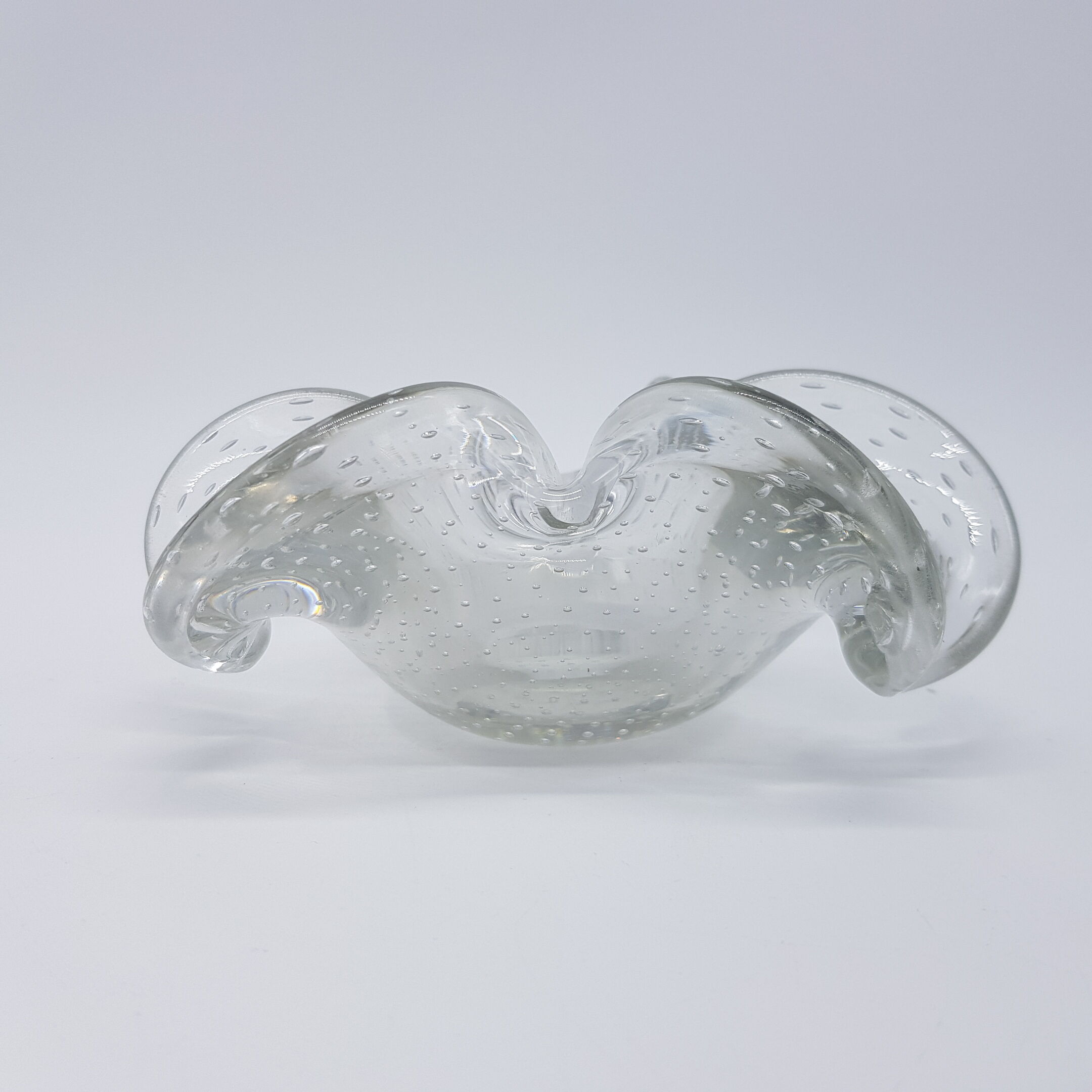 Murano controlled bubble decorating glass ashtray