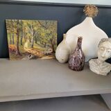 Oil on wood landscape signed Carl SIM