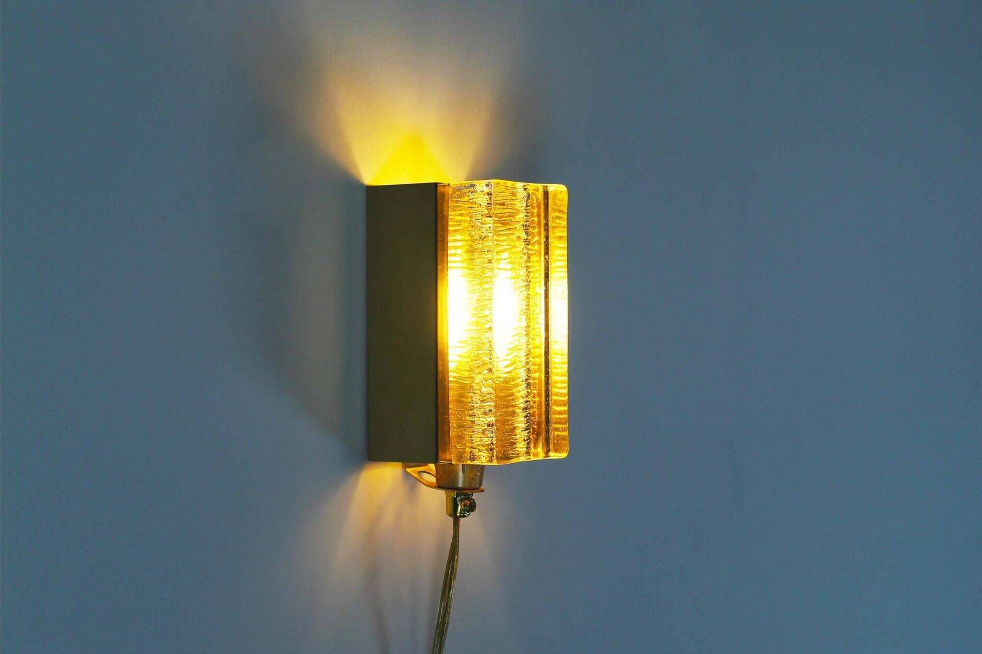 Brass & clear  glass wall light by Vitrika – Model Atlactic