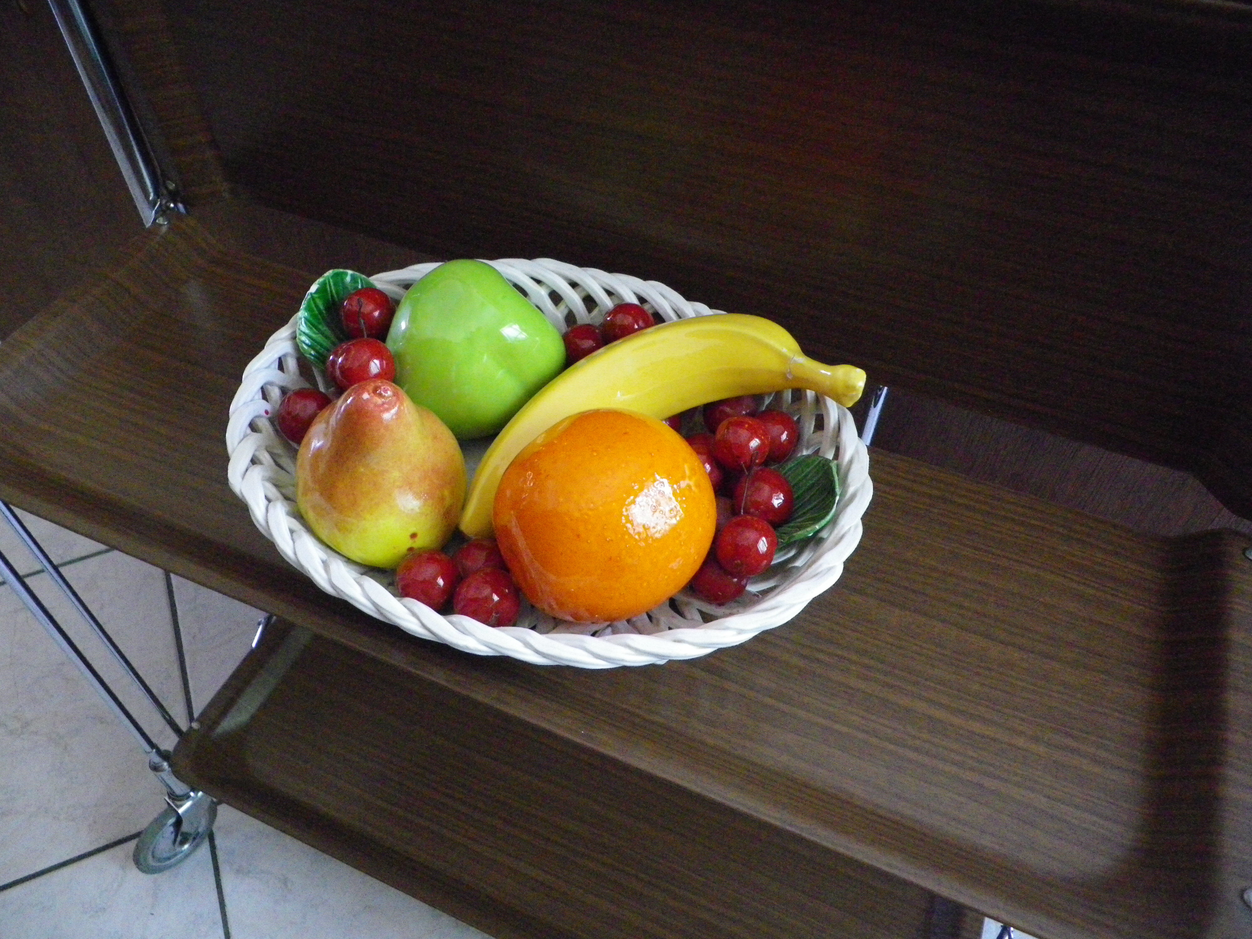 Fruit basket, ceramics, interior or table decoration, 1960