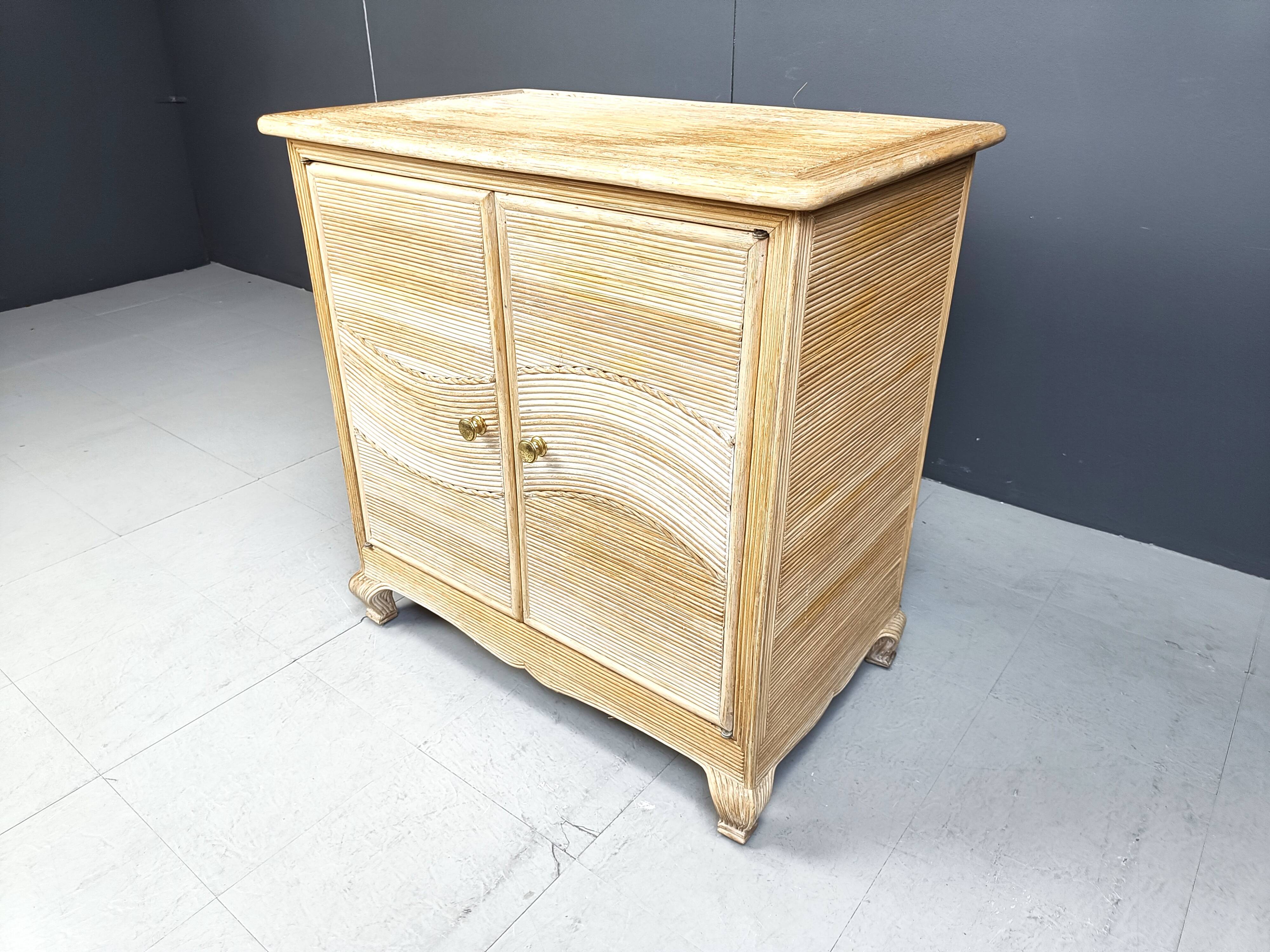 Vintage pencil reed cabinet, 1970s