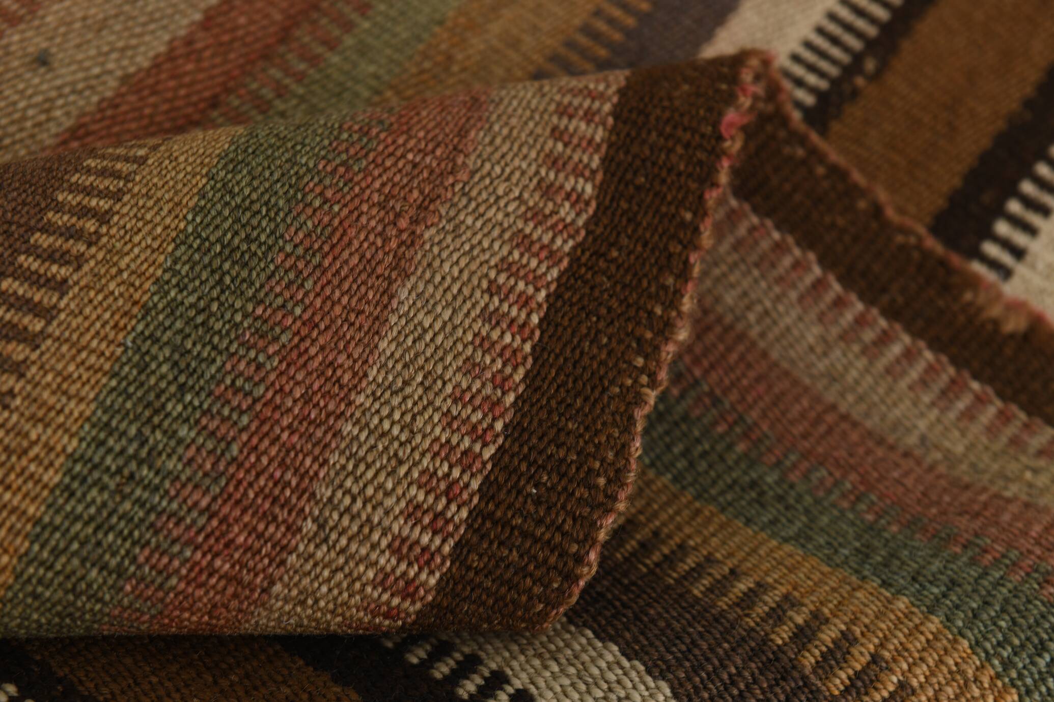 6x9 Soft Brown TURKISH VINTAGE KILIM RUG, Tribal Kilim Rug, 185x275 Cm