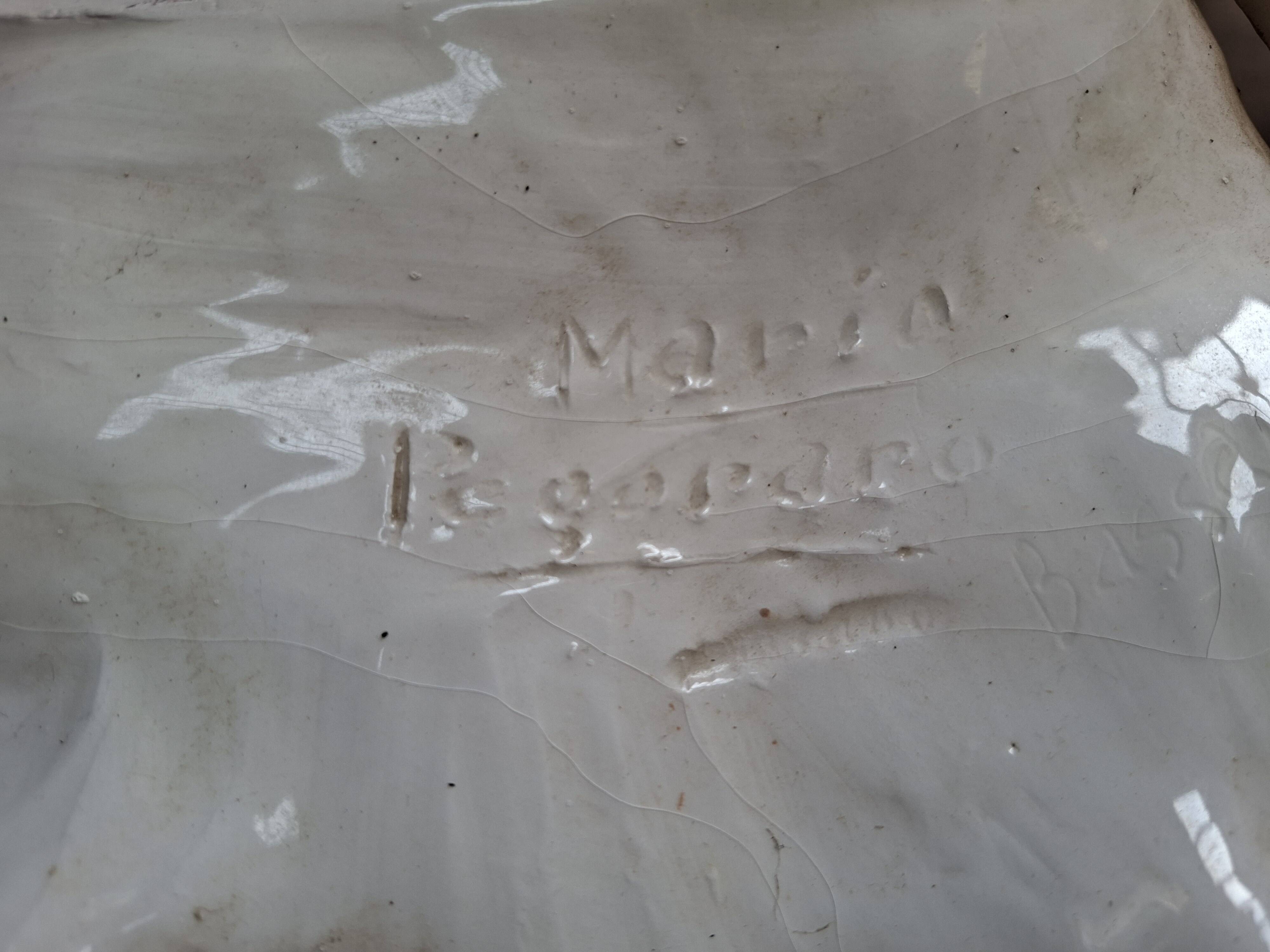 Magnifica Specchiera d’Arte in Ceramica Policroma – Maria Pegoraro per Ricc
