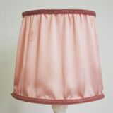 White marble table lamp with pink lampshade, 1950