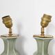 Deux pieds de lampe céramique couleur céladon