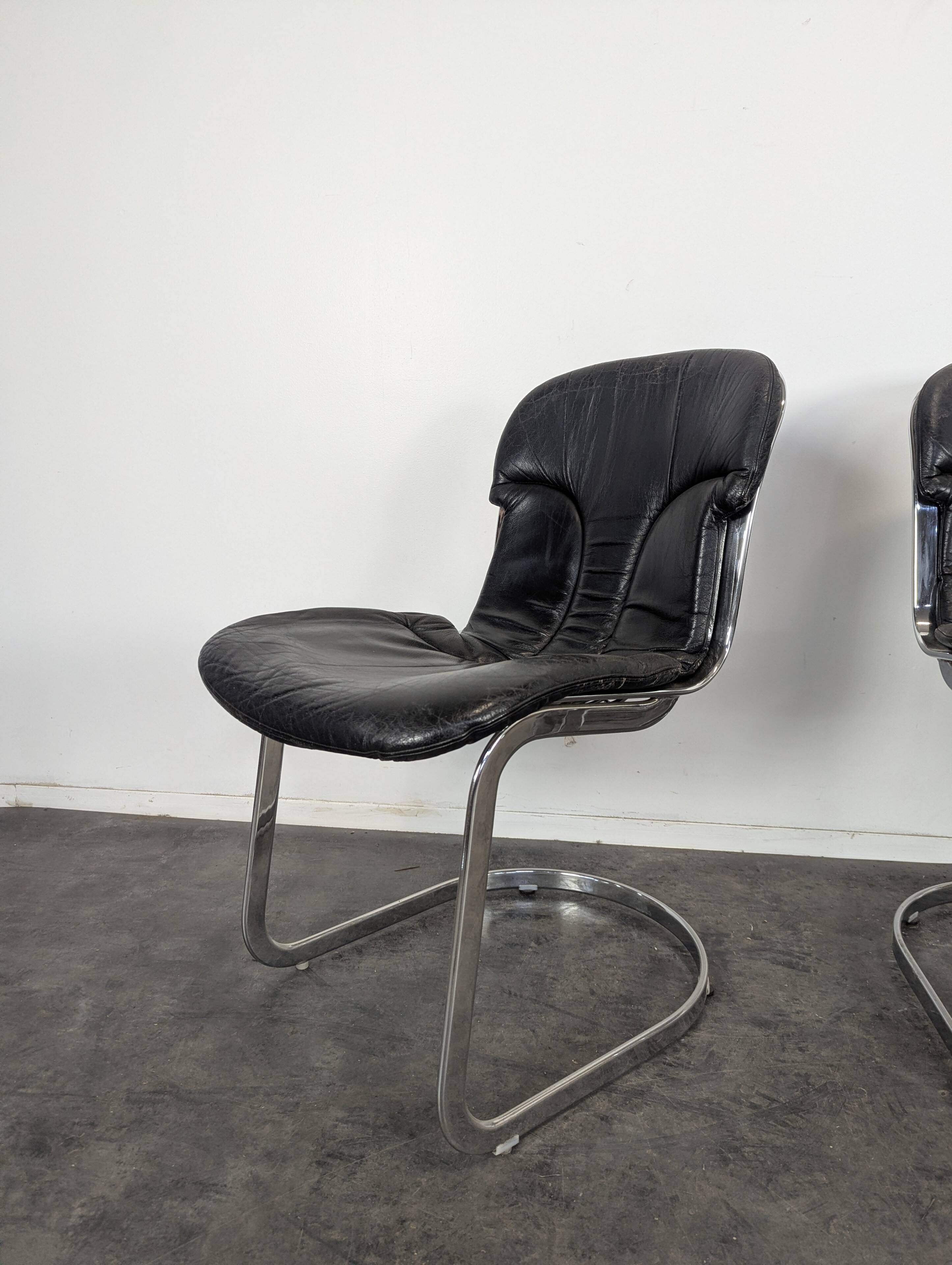 Série de 4 chaises de Willy Rizzo