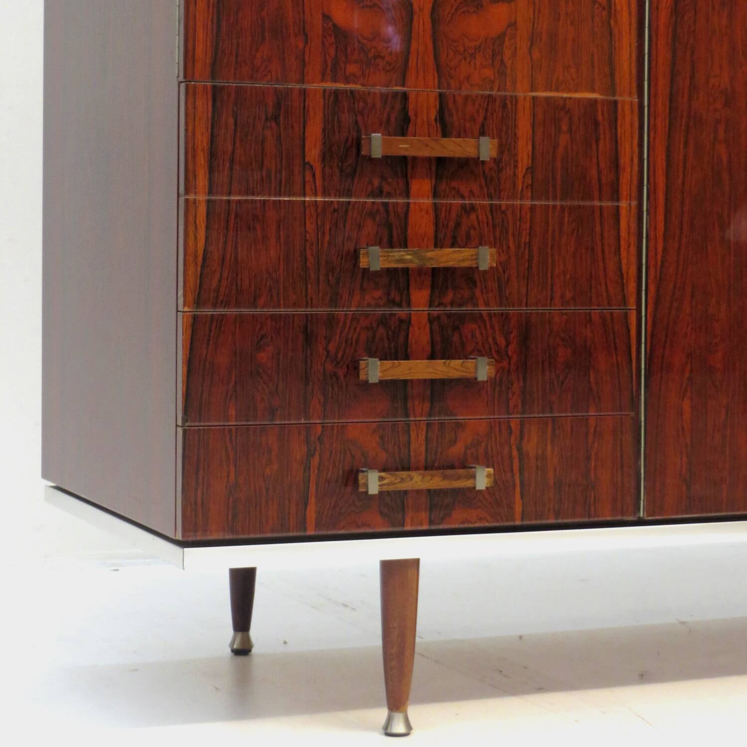Vintage mid century modern 4-door design wardrobe in rosewood, 1960s
