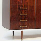 Vintage mid century modern 4-door design wardrobe in rosewood, 1960s