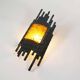 brutalist rough iron and glass wall sconce by Marcello Fantoni
