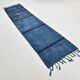 Blue Black Antique Turkish Runner Rug, 79x342Cm