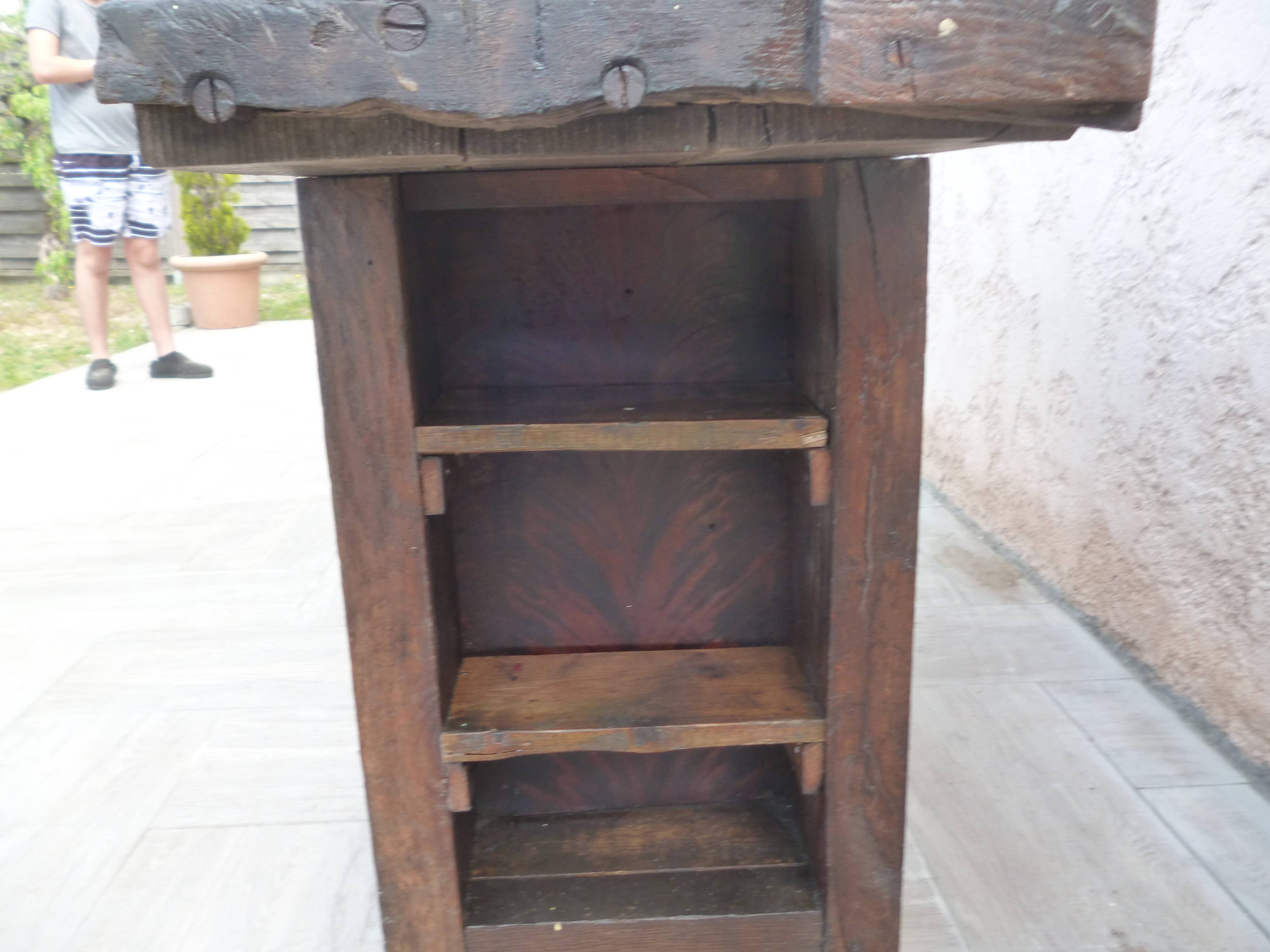 Old oak workbench