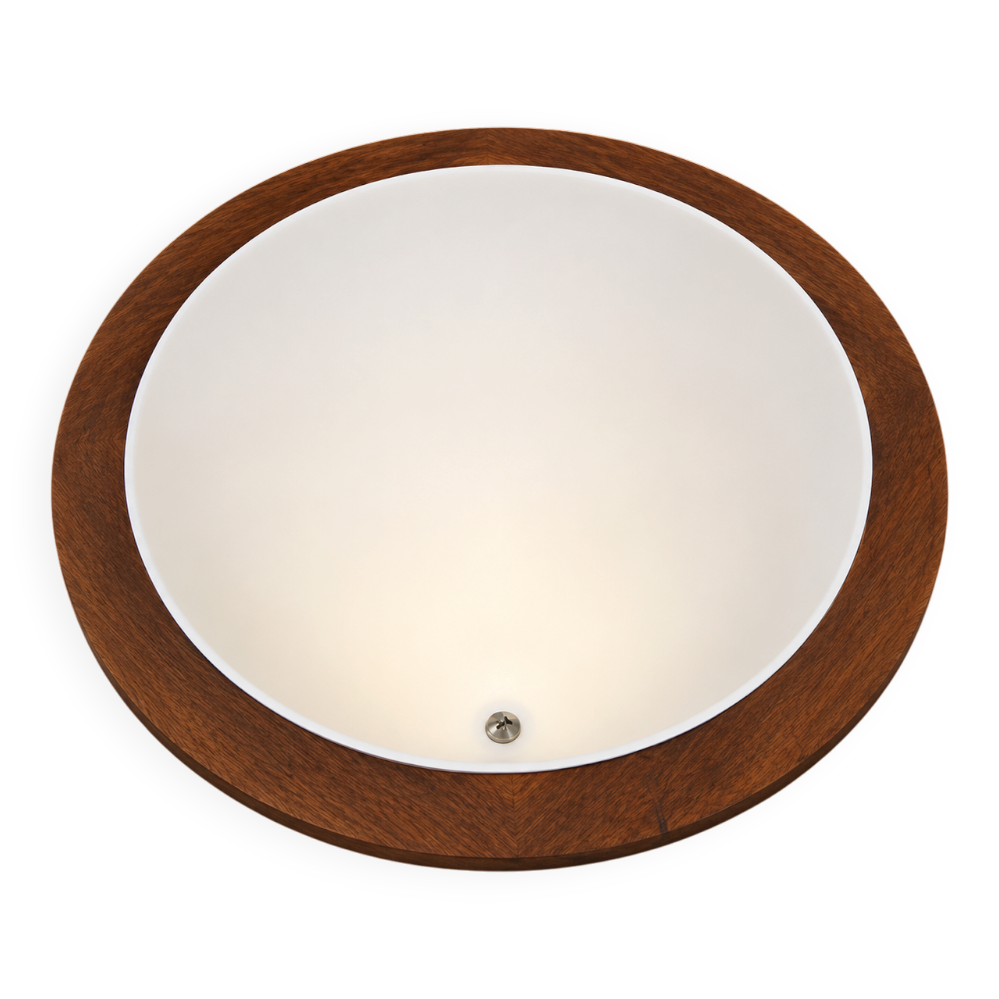 Round teak mirror, 1970s – vintage, diameter 70 cm