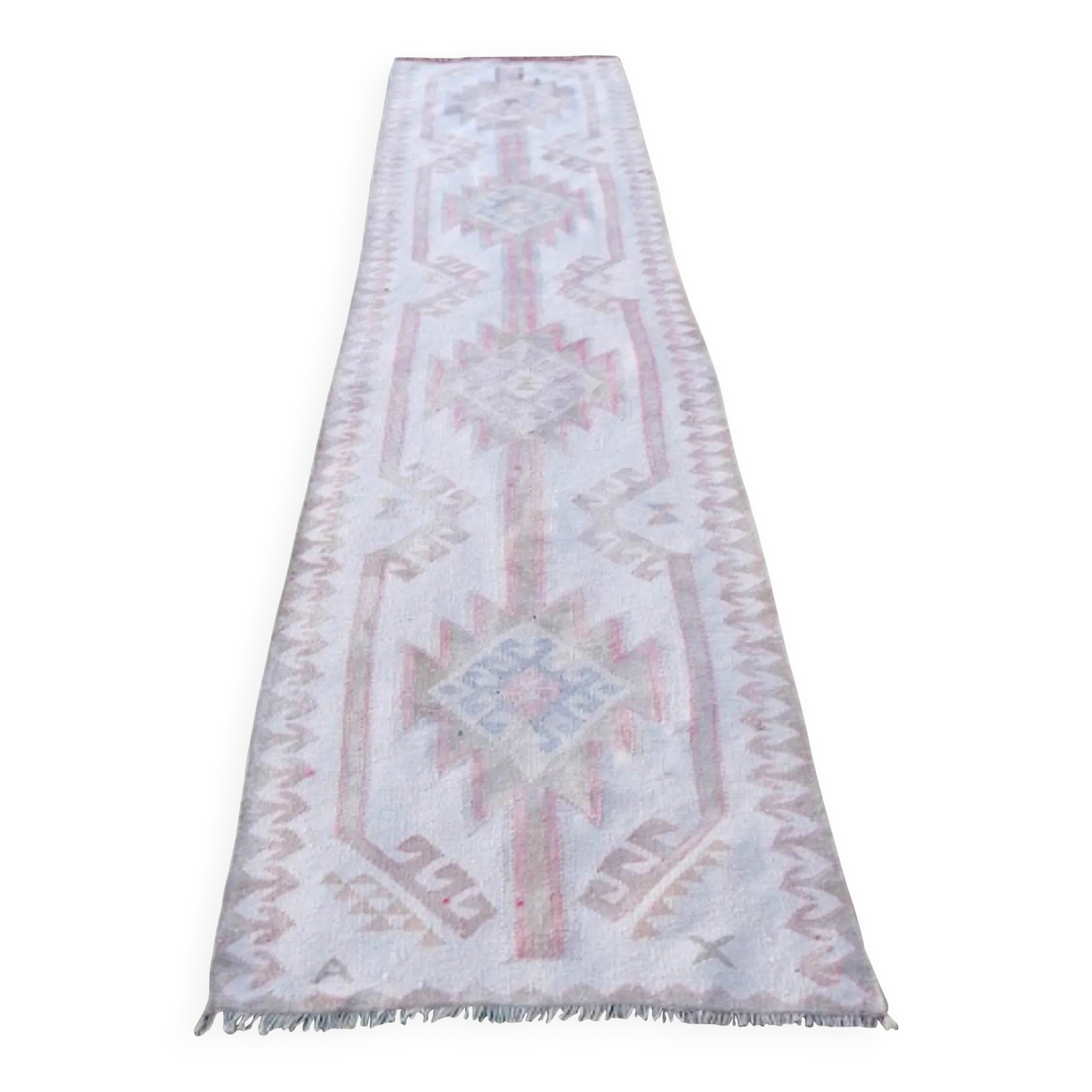 Vintage Turkish hallway rug 100x391 cm