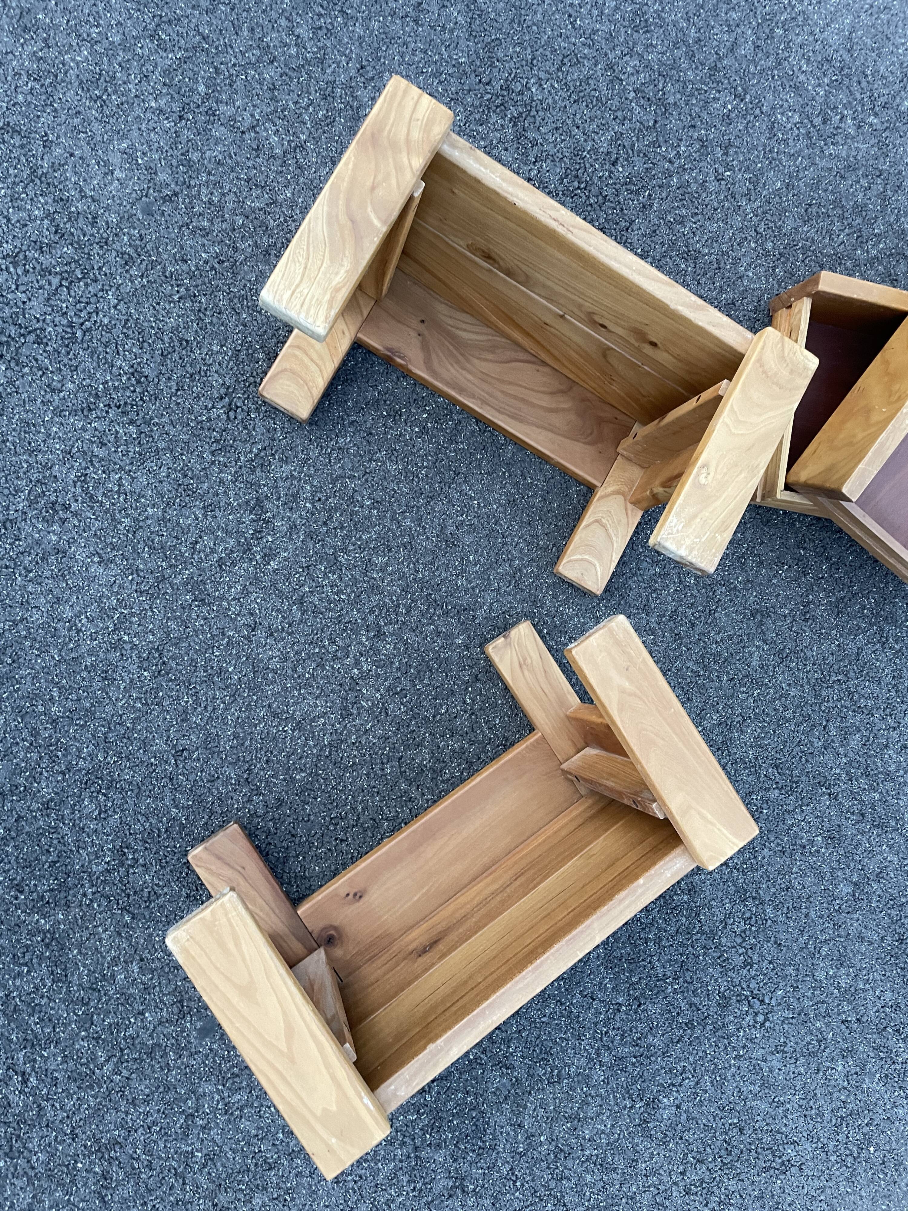 Pair of bedside tables vintage solid elm home revived bedside table