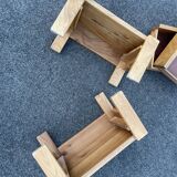 Pair of bedside tables vintage solid elm home revived bedside table