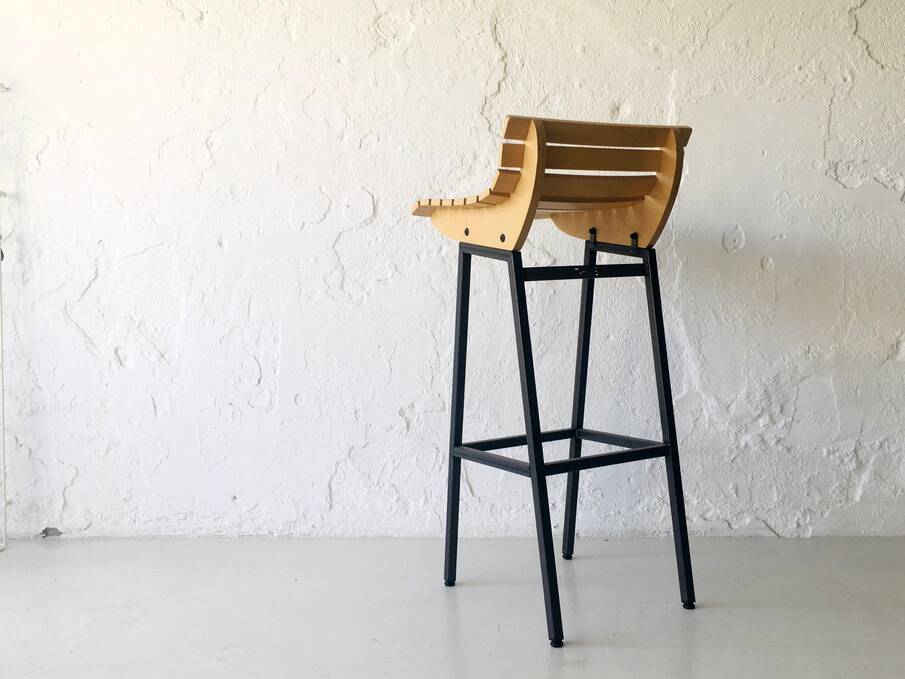 Wood and iron stool