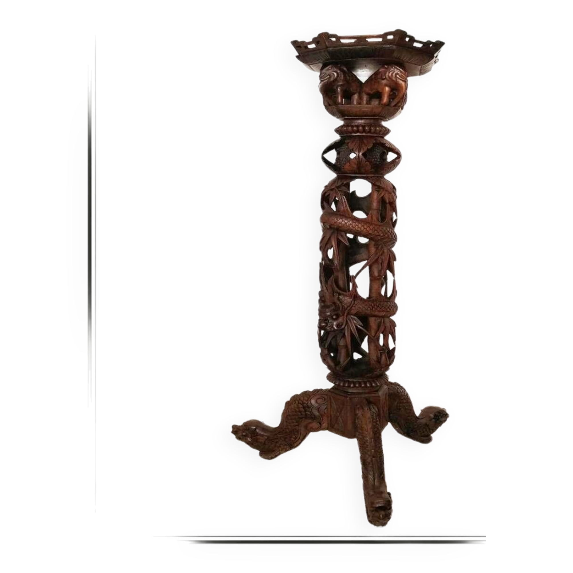 Carved wooden stand - 19th century Qing dynasty - Art furniture