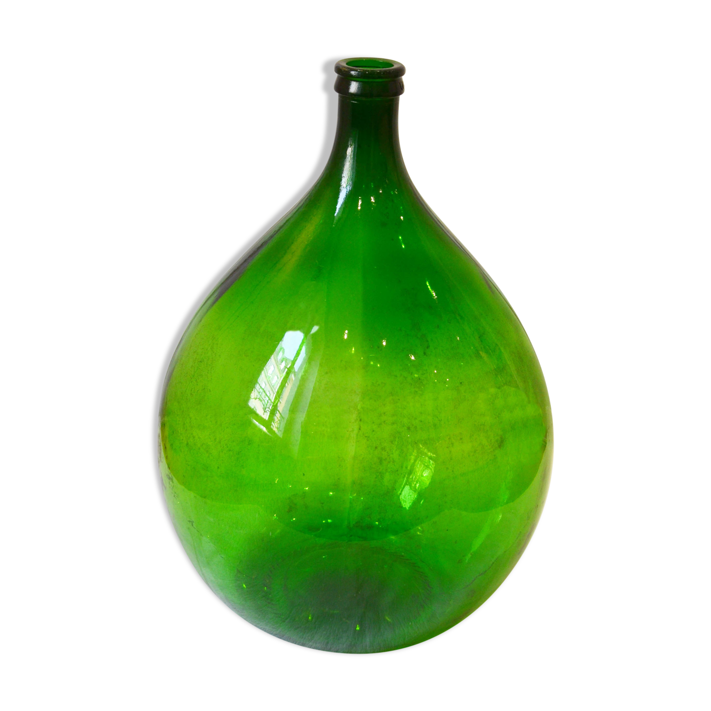Dame-jeanne canister 54 L green glass 70s