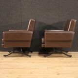 Paire de fauteuils italiens en skai
