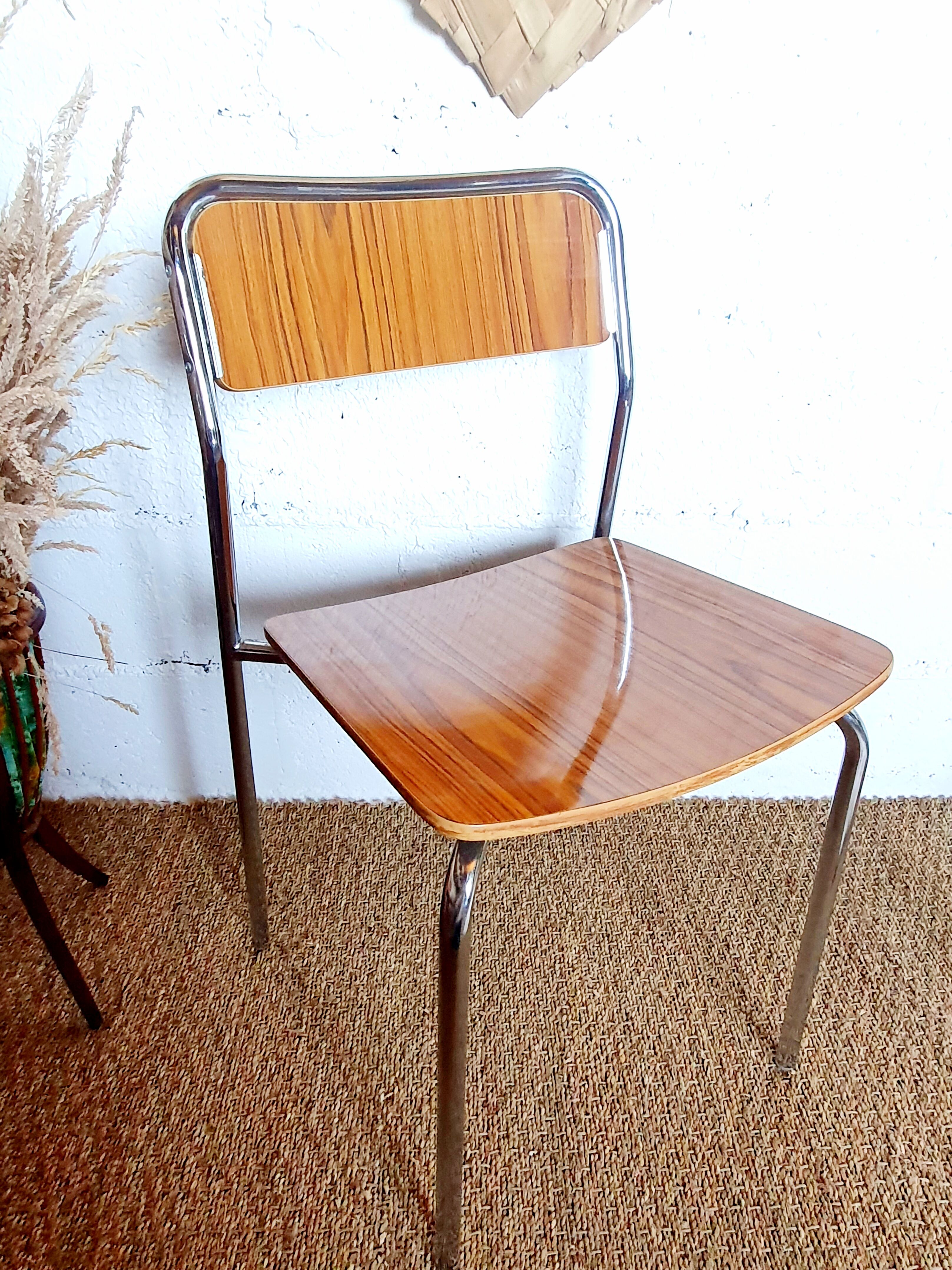 5 Marbled brown formica chairs