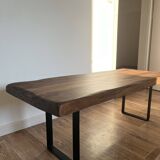 Table basse bois massif upcyclée industrielle