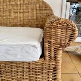 3 seater rattan sofa from Conran shop vintage
