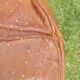 large vintage Moroccan leather pouf